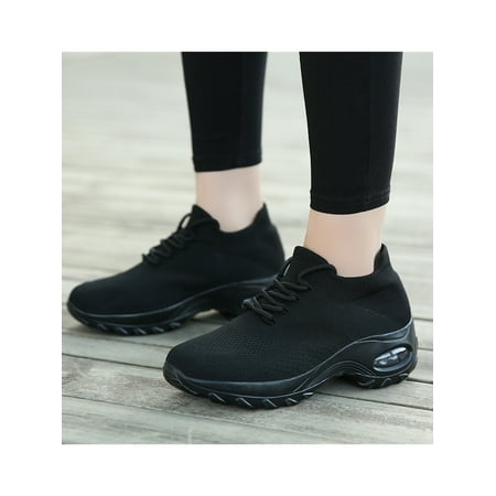 Glookwis Women Sneakers Non-Slip Sock Sneaker Lace Up Casual Walking Shoes Ladies Fashion Lightweight Comfort Shoe Breathable Air Cushion Trainers Pure black 4.5
Glookwis Women Sneakers Non-Slip Sock Sneaker Lace Up Casual Walking Shoes Ladies Fashion Lightweight Comfort Shoe Breathable Air Cushion Trainers Pure black 4.5