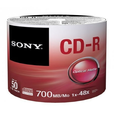 Sony 50CDQ80SB Disc Cd-r 80 Min 700mb Branded 48x 50/pk Retail Wrap No Cakebox