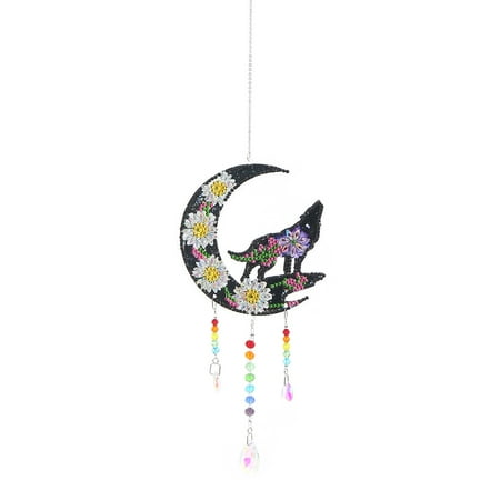 

Pianpianzi Stained Glass Wind Chimes Rainbow Garden Bells Stake Bell Shell Point Drill Wind Chime Pendant Handmade DIY Pendant Crystal Door Decoration