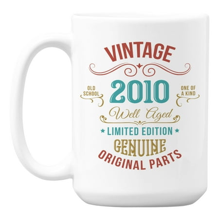 Vintage 2010 Well Aged Birthday Year White Ceramic Coffee & Tea Mug (15oz)
Vintage 2010 Well Aged Birthday Year White Ceramic Coffee & Tea Mug (15oz)