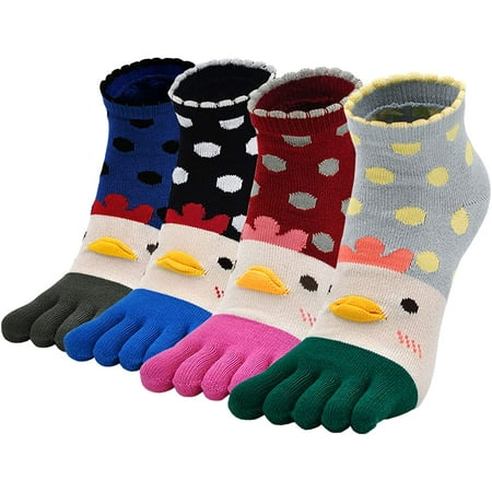 ZFSOCK Funny Toe Socks Cute 3D Cartoon Five Finger Low Cut Ankle Socks for Women Girls 4 Pairs
ZFSOCK Funny Toe Socks Cute 3D Cartoon Five Finger Low Cut Ankle Socks for Women Girls 4 Pairs