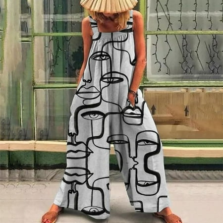 FAFWYP Women s Summer Boho Loose Jumpsuits Casual Sleeveless Spaghetti Strap Flowy Wide Leg Pants Bodysuit Vintage Printed Square Neckline Overalls Suspender Rompers with Pockets
FAFWYP Women s Summer Boho Loose Jumpsuits Casual Sleeveless Spaghetti Strap Flowy Wide Leg Pants Bodysuit Vintage Printed Square Neckline Overalls Suspender Rompers with Pockets