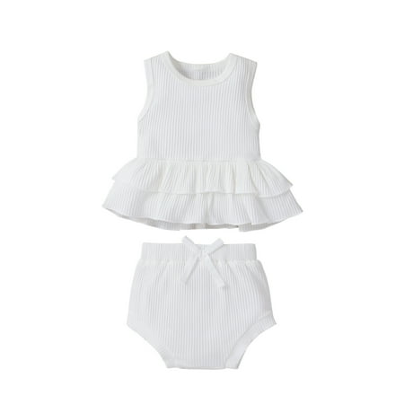 DNDKILG Newborn Infant Baby Toddler Girl Outfits Clothing Set Sleeveless Summer Tank Top and Shorts Set White 0-18M
DNDKILG Newborn Infant Baby Toddler Girl Outfits Clothing Set Sleeveless Summer Tank Top and Shorts Set White 0-18M