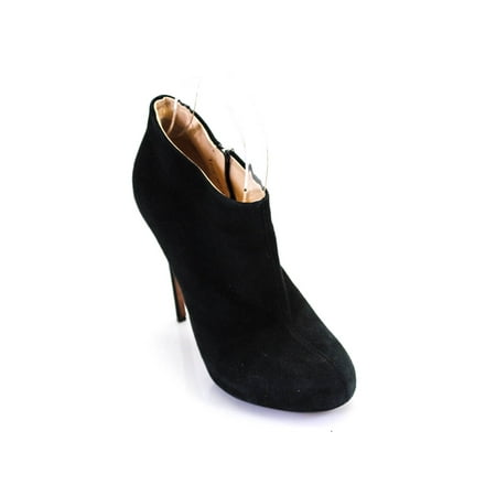 Pre-owned|CO OP Barneys New York Womens Side Zip Stiletto Booties Black Suede Size 36.5