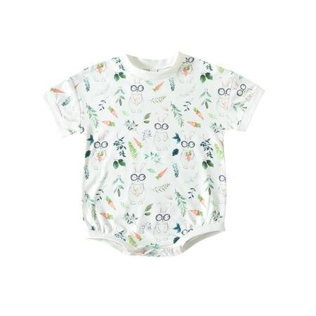 Genuiskids Baby Boys Girls Easter Romper Short Sleeve Bunny Print Bodysuit Newborn Clothes
Genuiskids Baby Boys Girls Easter Romper Short Sleeve Bunny Print Bodysuit Newborn Clothes
