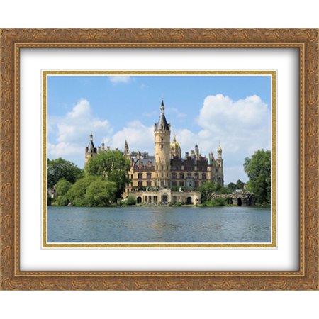 Bundesgartenschau Schweriner Schloss 2x Matted 34x28 Large Gold Ornate Framed Art Print by The Cityscape Art Print Series