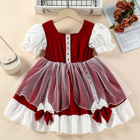 Little Girls Clothes Short Sleeve Lace Bowknot Flower Special Occasion Flower Girl Princess Dress
Little Girls Clothes Short Sleeve Lace Bowknot Flower Special Occasion Flower Girl Princess Dress