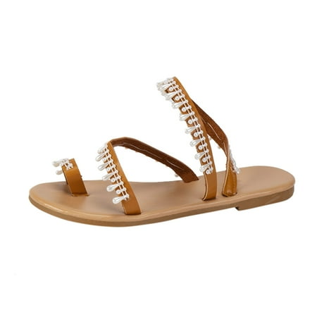 XIAQUJ Women s Summer Fashion Clip Toe Pearl Decorative Flat Cool Slippers Bohemian Slippers Slippers for Women 2024 Khaki 7.5
XIAQUJ Women s Summer Fashion Clip Toe Pearl Decorative Flat Cool Slippers Bohemian Slippers Slippers for Women 2024 Khaki 7.5