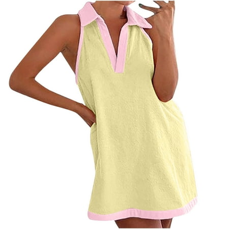Red Dresses for Women Womens Dresses Womens Summer Casual Beach Sleeveless Turn-down Collar Plain Dress Savings Clearance Deals Maternity Dress for Photoshoot Girls Dresses Yellow M
Red Dresses for Women Womens Dresses Womens Summer Casual Beach Sleeveless Turn-down Collar Plain Dress Savings Clearance Deals Maternity Dress for Photoshoot Girls Dresses Yellow M