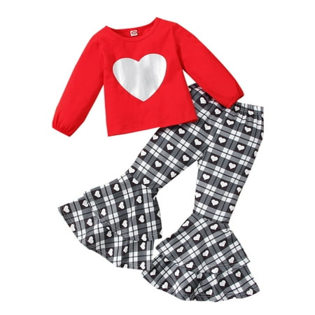 ZIYIXIN 2Pcs Toddler Kids Outfit Girls Long Sleeve Crew Neck Heart Print T-Shirt Top Elastic Flared Long Pants Set Red 3-4 Years
ZIYIXIN 2Pcs Toddler Kids Outfit Girls Long Sleeve Crew Neck Heart Print T-Shirt Top Elastic Flared Long Pants Set Red 3-4 Years