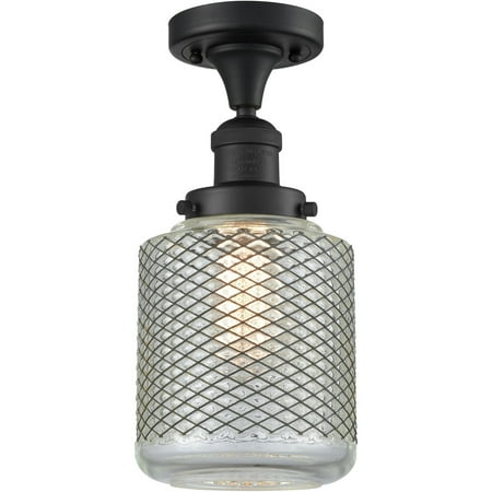 Matte Black Tone Semi Flush 6 Wide Steel/Cast Brass/Glass Medium Base LED 1 Light Fixture 
Matte Black Tone Semi Flush 6 Wide Steel/Cast Brass/Glass Medium Base LED 1 Light Fixture