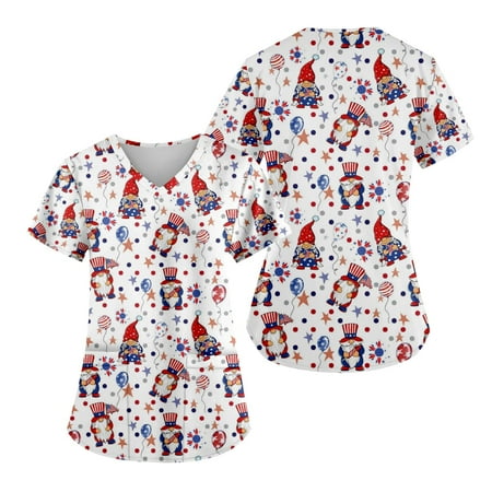 Sksloeg Women s Scrub Red White Blue Star Stripe Printed Patriotic Top Short Sleeve V-Neck Shirts Tee Tops with Pockets Nursing Working Uniform Wine XXXXXL
Sksloeg Women s Scrub Red White Blue Star Stripe Printed Patriotic Top Short Sleeve V-Neck Shirts Tee Tops with Pockets Nursing Working Uniform Wine XXXXXL