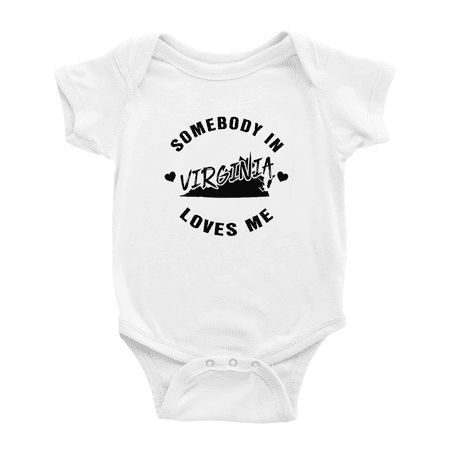 Somebody in Virginia Loves Me Cute Baby Bodysuit 3-6 Months