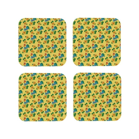 Tideii Roosters And Sunflowers for Leather Coasters 4 Pieces Anti-fouling and Anti-scalding Decorative Coasters Suitable for Restaurants Kitchens Coffee Shops-Square 
Tideii Roosters And Sunflowers for Leather Coasters 4 Pieces Anti-fouling and Anti-scalding Decorative Coasters Suitable for Restaurants Kitchens Coffee Shops-Square