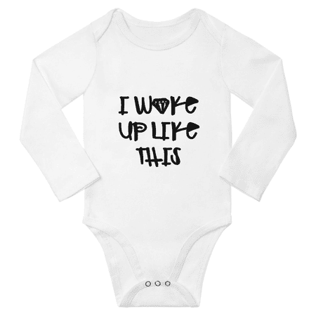 

I Woke Up Like This Cute Baby Long Sleeve Boy Gril Clothes (White 6M)