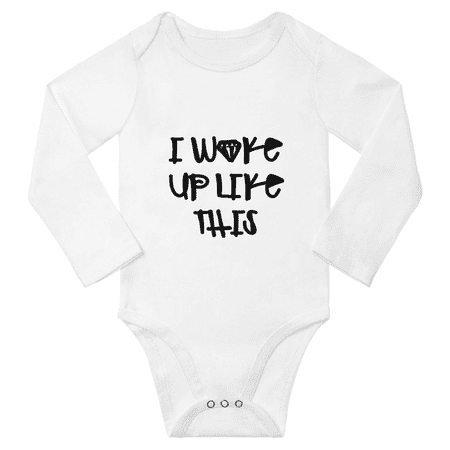 I Woke Up Like This Cute Baby Long Sleeve Boy Gril Clothes (White 6M)