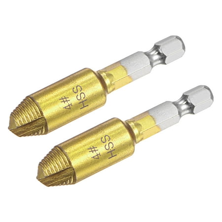 Uxcell #4 1/4 Hex Shank Titanium Coated High Speed Steel Damaged Screw Extractor 2 Pack
Uxcell #4 1/4 Hex Shank Titanium Coated High Speed Steel Damaged Screw Extractor 2 Pack