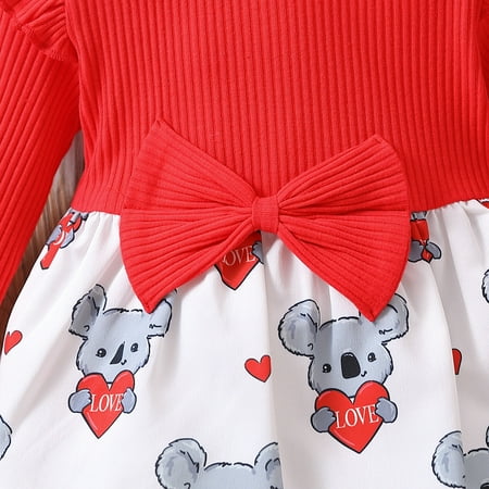 Cathalem Toddler Girls Winter Valentine s Day Long Sleeve Ribbed Red Koala Love Printed Dress Princess Dress Baby Girl Dress Dress Red 18-24 Months
Cathalem Toddler Girls Winter Valentine s Day Long Sleeve Ribbed Red Koala Love Printed Dress Princess Dress Baby Girl Dress Dress Red 18-24 Months
