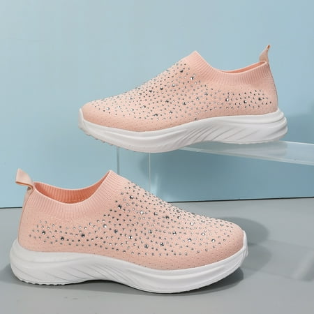 Women‘s Colorful Knit Platform Sneakers Rhinestone Lightweight Slip On Sports Shoes Low Top Shoes
Women‘s Colorful Knit Platform Sneakers Rhinestone Lightweight Slip On Sports Shoes Low Top Shoes