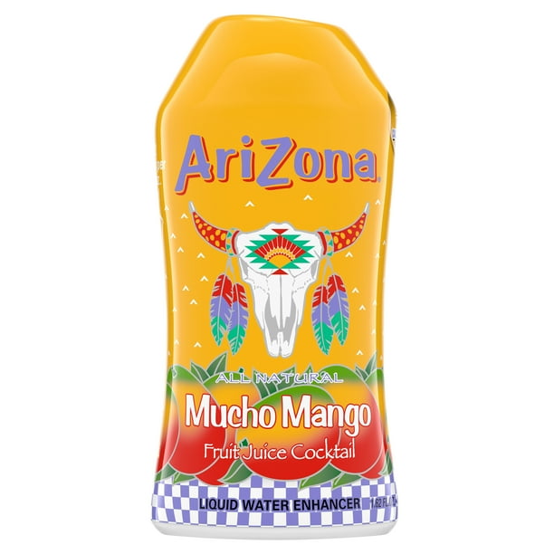 AriZona All Natural Mucho Mango Fruit Juice Cocktail Liquid Drink Mix, 1.62 fl. oz. Bottle