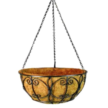 Wrought Iron Hanging Basket, 16", Border, 72848