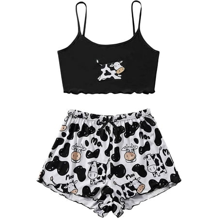 ZWUYIYHJ Women s Cute Cartoon Print Lettuce Trim Cami Top and Shorts Cute Pajama Set Sleepwear
ZWUYIYHJ Women s Cute Cartoon Print Lettuce Trim Cami Top and Shorts Cute Pajama Set Sleepwear