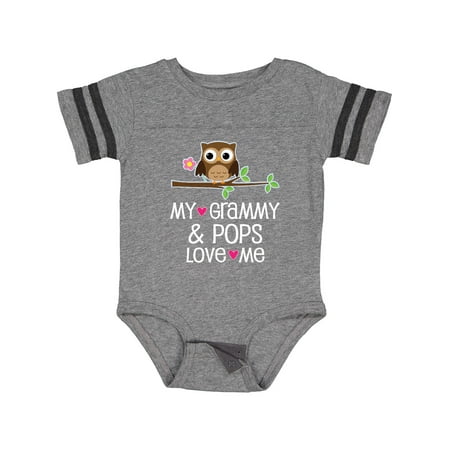 Inktastic Grammy and Pops Love Me Owl Gift Baby Girl Bodysuit