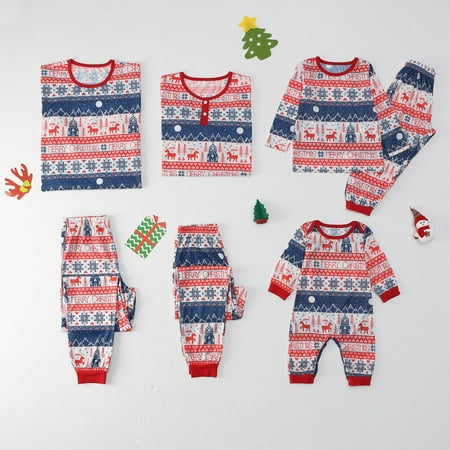 Holiday Christmas Family Pajamas Matching Set Classic Xmas Pjs for Couples and Kids Baby Sleepwear