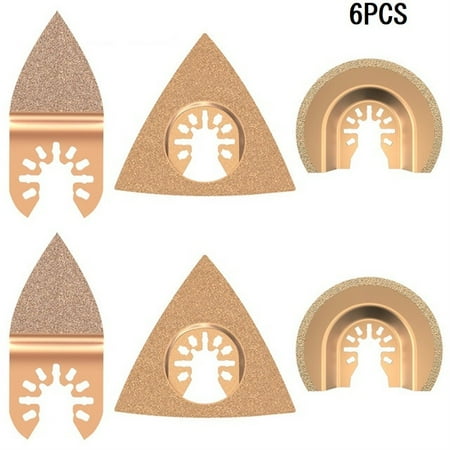 6 Pcs Carbide Oscillating Saw Blades Triangle Rasp Saw Tool for Rough Sanding