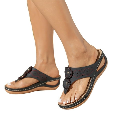 ZIZOCWA Summer Hollow Slippers Female Flower Open Toe Breathable Slides Platform Flip-Flops Outdoor Casual Beach Sandals Plus Size Black Size7.5
ZIZOCWA Summer Hollow Slippers Female Flower Open Toe Breathable Slides Platform Flip-Flops Outdoor Casual Beach Sandals Plus Size Black Size7.5