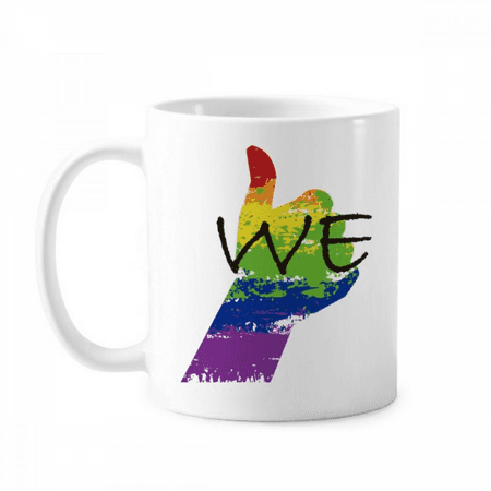 

LGBT Rainbow Flag We Art Deco Fashion Mug Pottery Cerac Coffee Porcelain Cup Tableware