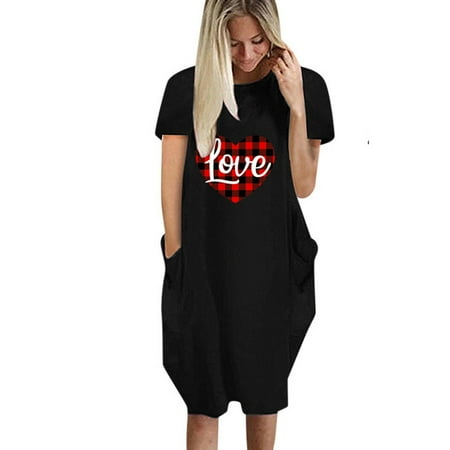 Plus Size Dresses Women S Summer Casual Dresses Cute Love Print Casual Short Sleeve Round Neck Dress Short Sleeve V-Neck Dress Maternity Dress for Photoshoot Black S
Plus Size Dresses Women S Summer Casual Dresses Cute Love Print Casual Short Sleeve Round Neck Dress Short Sleeve V-Neck Dress Maternity Dress for Photoshoot Black S