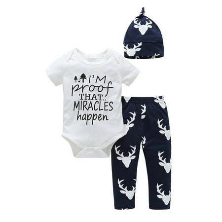 QWERTYU Newborn Infant Baby Toddler Boy Long Sleeve Outfit Letter Print Bodysuit and Pants Set Clothing Set with Hat Dark Blue
QWERTYU Newborn Infant Baby Toddler Boy Long Sleeve Outfit Letter Print Bodysuit and Pants Set Clothing Set with Hat Dark Blue