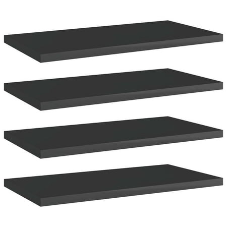 WONISOLI Bookshelf Boards 4 pcs High Gloss Black 15.7 x7.9 x0.6 Chipboard
