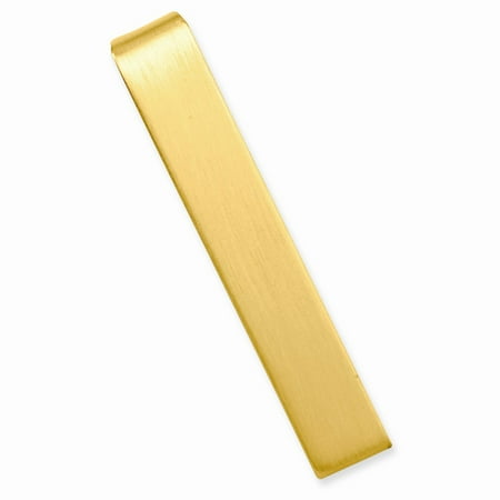 Gold-plated Engravable Satin Tie Bar. Lovely Leatherrete Gift Box Included