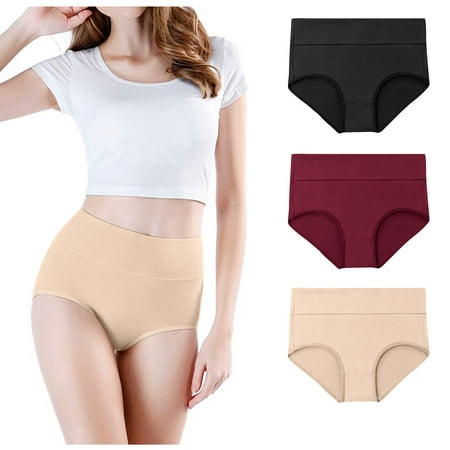 

Intimates Women s High Waisted Cotton Underwear Stretch Briefs Soft Full Coverage Panties 3P Polyester Simple Long Sleeve Shirts for Women Multicolor