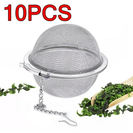 Stainless Steel Tea Ball Filter Mesh Filter Taste Treasure Soup Seasoning Maker Locking Spice with Hook Mug Teapot Teaware (Silver 10Pcs)
Stainless Steel Tea Ball Filter Mesh Filter Taste Treasure Soup Seasoning Maker Locking Spice with Hook Mug Teapot Teaware (Silver 10Pcs)