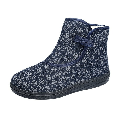 Qufokar Women Flip Flops Size 6 Bog Boots Toe Boots Velvet Round Outdoor Plus Thick Shoes Warm Boots Snow Cotton Women S Printed Women S Boots