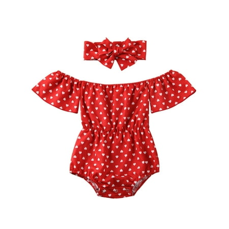 Nokpsedcb 2PCS Newborn Baby Girls Short Sleeve Off Shoulder Heart Print Bodysuit Headwear Red 6-12 Months
Nokpsedcb 2PCS Newborn Baby Girls Short Sleeve Off Shoulder Heart Print Bodysuit Headwear Red 6-12 Months