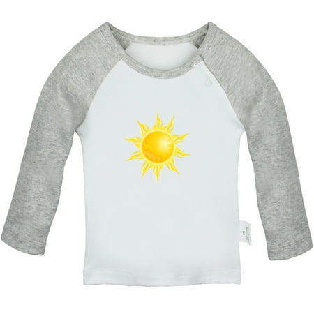 Nature Sun Pattern T shirt For Baby Newborn Babies T-shirts Infant Tops 0-24M Kids Graphic Tees Clothing (Long Gray Raglan T-shirt 12-18 Months)