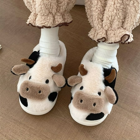 Women s Fuzzy Cute Cow Animal Slippers Cotton Warm House Non-Slip Slides Soft Plush kawaii Home Slippers Shoes
Women s Fuzzy Cute Cow Animal Slippers Cotton Warm House Non-Slip Slides Soft Plush kawaii Home Slippers Shoes
