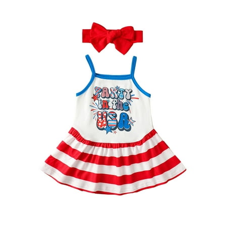 4th of July Baby Girl Outfits USA Print Sleeveless Tank Stripes Dresses My First Fourth of July Outfits Set
4th of July Baby Girl Outfits USA Print Sleeveless Tank Stripes Dresses My First Fourth of July Outfits Set