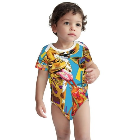Kdxio Colorful Giraffes with Drinks Pattern Unisex Baby Cotton Short Sleeve Bodysuits-2 Years
Kdxio Colorful Giraffes with Drinks Pattern Unisex Baby Cotton Short Sleeve Bodysuits-2 Years