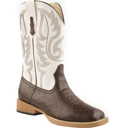 Roper Kids Boys Bumps Faux Ostrich Square Toe Casual Boots Mid-Calf
