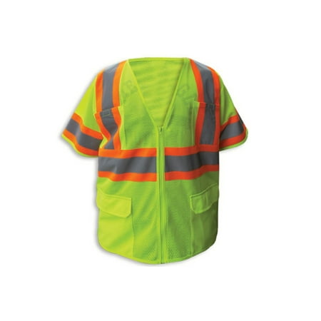 Enguard LIME Poly Mesh Reflective Safety Vest Class 3 - 2XL