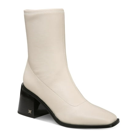 Sam Edelman Womens Wells Faux Leather Block Heel Ankle Boots
