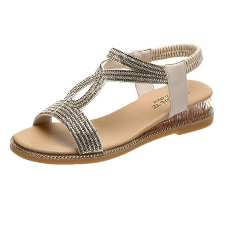 B91xZ Summer Sandals for Women Elastic Sandals Wedge Rhinestone Strap Ladies Shoes Roman Summer Breathable Sandals Women s Beige Size 7.5
B91xZ Summer Sandals for Women Elastic Sandals Wedge Rhinestone Strap Ladies Shoes Roman Summer Breathable Sandals Women s Beige Size 7.5