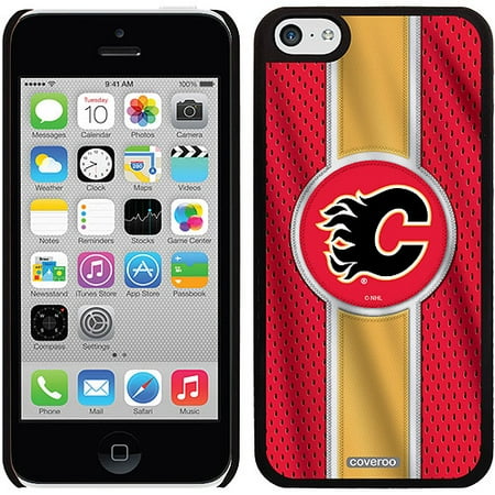 Calgary Flames Jersey Stripe Design on iPhone 5c Thinshield Snap-On Case by Coveroo