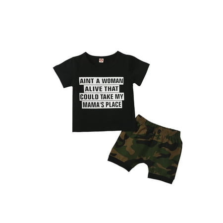 Xingqing Summer Baby Boys Clothes Set Letter Print Short Sleeve O-neck T-shirt + Camouflage Shorts
Xingqing Summer Baby Boys Clothes Set Letter Print Short Sleeve O-neck T-shirt + Camouflage Shorts