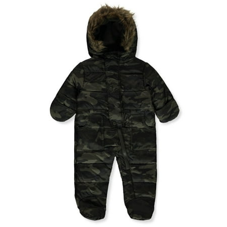 Rothschild Baby Boys Camo Pramsuit - olive 3 months (Newborn)